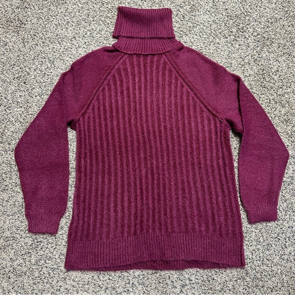 Free People Big City Turtleneck in Mulberry Garnet - Picture 6 of 8